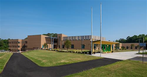 Front view of school